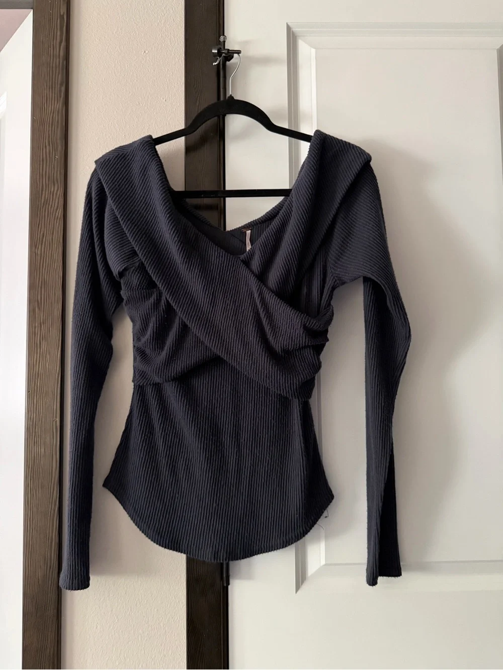 Free people Ribbed Twist-Front Long Sleeve Top